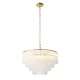Endon-119108 - Montpellier - Brushed Aged Brass 6 Light Chandelier with Ribbed Cylindrical Clear Glass