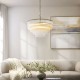 Endon-119108 - Montpellier - Brushed Aged Brass 6 Light Chandelier with Ribbed Cylindrical Clear Glass