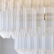 Endon-119108 - Montpellier - Brushed Aged Brass 6 Light Chandelier with Ribbed Cylindrical Clear Glass