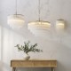 Endon-119108 - Montpellier - Brushed Aged Brass 6 Light Chandelier with Ribbed Cylindrical Clear Glass