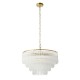 Endon-119108 - Montpellier - Brushed Aged Brass 6 Light Chandelier with Ribbed Cylindrical Clear Glass