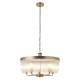 Endon-119110 - Clermont - Warm Antique Brass 5 Light Centre Fitting with Clear Glass Rods