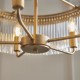 Endon-119110 - Clermont - Warm Antique Brass 5 Light Centre Fitting with Clear Glass Rods