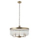 Endon-119110 - Clermont - Warm Antique Brass 5 Light Centre Fitting with Clear Glass Rods