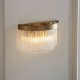 Endon-119125 - Clermont - Warm Antique Brass 2 Light Wall Lamp with Clear Glass Rods