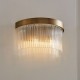 Endon-119125 - Clermont - Warm Antique Brass 2 Light Wall Lamp with Clear Glass Rods