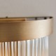 Endon-119125 - Clermont - Warm Antique Brass 2 Light Wall Lamp with Clear Glass Rods