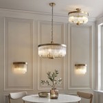 Clermont - Warm Antique Brass 2 Light Wall Lamp with Clear Glass Rods