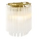 Endon-119132 - Montpellier - Brushed Aged Brass Wall Lamp with Ribbed Cylindrical Clear Glass
