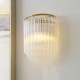 Endon-119132 - Montpellier - Brushed Aged Brass Wall Lamp with Ribbed Cylindrical Clear Glass