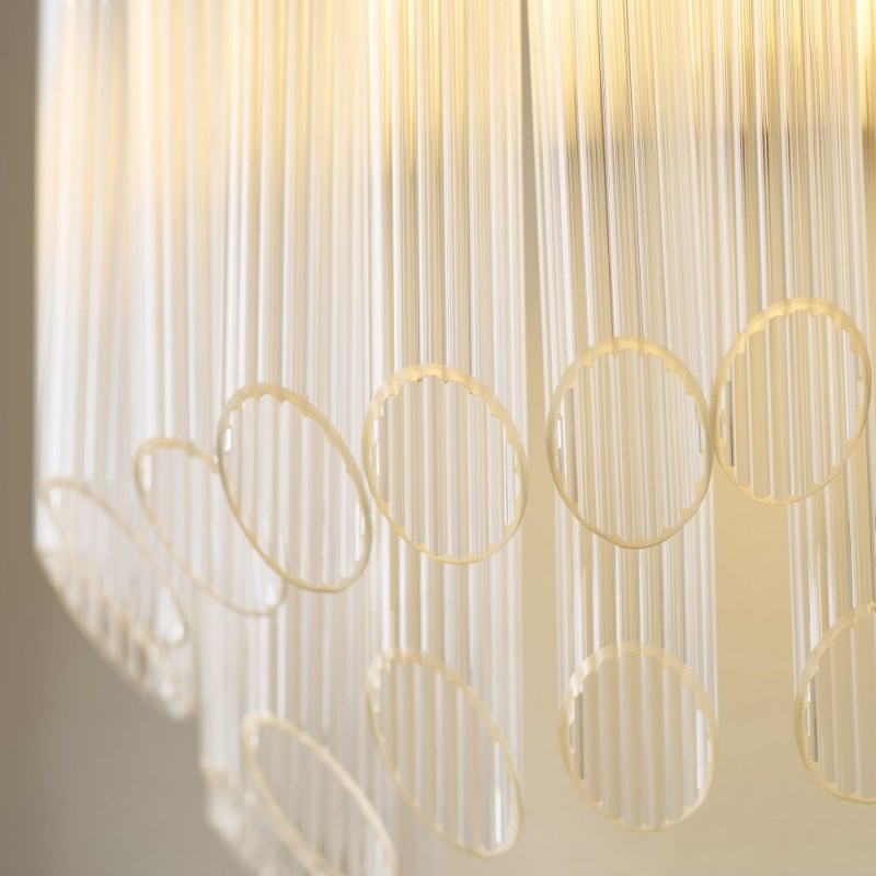 Endon-119132 - Montpellier - Brushed Aged Brass Wall Lamp with Ribbed Cylindrical Clear Glass