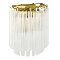 Montpellier - Brushed Aged Brass Wall Lamp with Ribbed Cylindrical Clear Glass