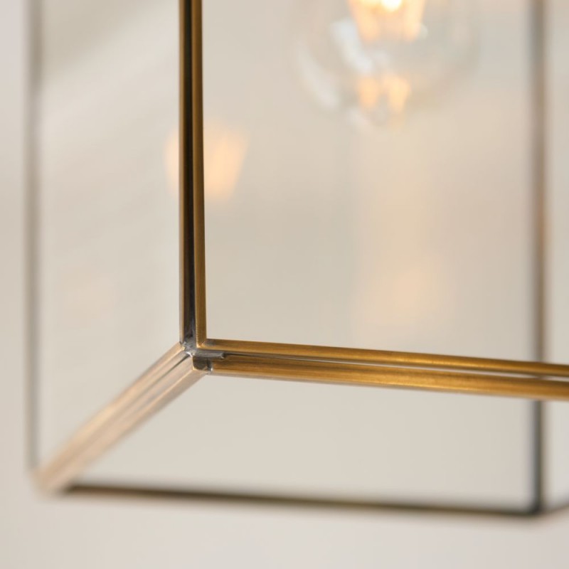 Endon-119141 - Hammond Grand - Brushed Aged Brass Lantern Pendant