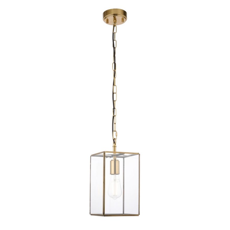 Endon-119142 - Hammond - Brushed Aged Brass Lantern Pendant