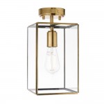 Hammond - Brushed Aged Brass Lantern Semi Flush