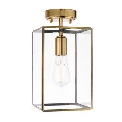 Hammond - Brushed Aged Brass Lantern Semi Flush