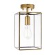 Endon-119143 - Hammond - Brushed Aged Brass Lantern Semi Flush