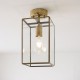 Endon-119143 - Hammond - Brushed Aged Brass Lantern Semi Flush