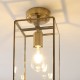 Endon-119143 - Hammond - Brushed Aged Brass Lantern Semi Flush