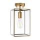 Endon-119143 - Hammond - Brushed Aged Brass Lantern Semi Flush