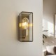 Endon-119144 - Hammond - Brushed Aged Brass Lantern Wall Lamp