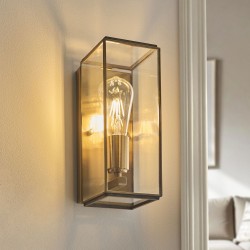 Hammond - Brushed Aged Brass Lantern Wall Lamp