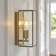 Endon-119144 - Hammond - Brushed Aged Brass Lantern Wall Lamp