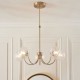 Endon-119210 - Hague - Warm Antique Brass 5 Light Centre Fitting with Twisted Glass Shades