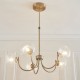 Endon-119210 - Hague - Warm Antique Brass 5 Light Centre Fitting with Twisted Glass Shades