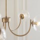 Endon-119210 - Hague - Warm Antique Brass 5 Light Centre Fitting with Twisted Glass Shades