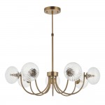 Hague - Warm Antique Brass 7 Light Centre Fitting with Twisted Glass Shades