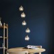 Endon-119435 - Allegra - Antique Brass 5 Light Cluster Pendant with Clear Spiral Glasses