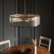 Endon-119455 - Ridgeton - Antique Brass 8 Light Pendant with Ribbed Glass