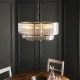 Endon-119456 - Ridgeton - Antique Brass 8 Light Pendant with Ribbed Glass