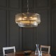 Endon-119456 - Ridgeton - Antique Brass 8 Light Pendant with Ribbed Glass