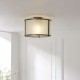 Endon-119457 - Ridgeton - Antique Brass Flush with Frosted Ribbed Glass