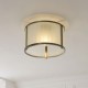 Endon-119457 - Ridgeton - Antique Brass Flush with Frosted Ribbed Glass