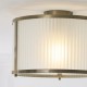 Endon-119457 - Ridgeton - Antique Brass Flush with Frosted Ribbed Glass