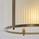 Endon-119457 - Ridgeton - Antique Brass Flush with Frosted Ribbed Glass