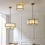 Ridgeton - Antique Brass Flush with Frosted Ribbed Glass