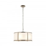 Ridgeton - Antique Brass 3 Light Pendant with Frosted Ribbed Glass