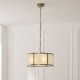 Endon-119458 - Ridgeton - Antique Brass 3 Light Pendant with Frosted Ribbed Glass