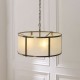 Endon-119458 - Ridgeton - Antique Brass 3 Light Pendant with Frosted Ribbed Glass