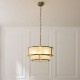 Endon-119459 - Ridgeton - Antique Brass 5 Light Pendant with Frosted Ribbed Glass