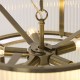 Endon-119459 - Ridgeton - Antique Brass 5 Light Pendant with Frosted Ribbed Glass