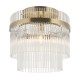 Endon-119492 - Marietta - Antique Brass Semi Flush with Clear Glass Rods