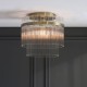 Endon-119492 - Marietta - Antique Brass Semi Flush with Clear Glass Rods