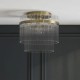 Endon-119492 - Marietta - Antique Brass Semi Flush with Clear Glass Rods