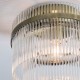 Endon-119492 - Marietta - Antique Brass Semi Flush with Clear Glass Rods