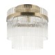 Endon-119492 - Marietta - Antique Brass Semi Flush with Clear Glass Rods